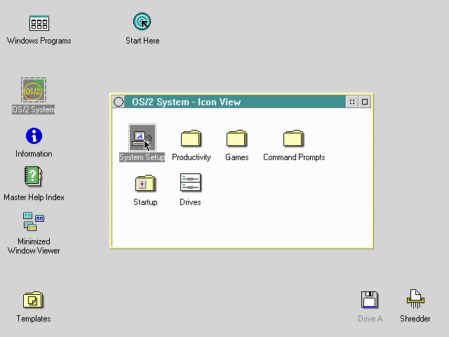 Screen capture of OS/2 2.0