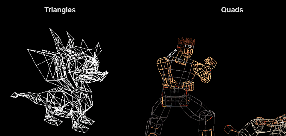 Wireframe models of Spyro on PlayStation and Virtual Fighters on Saturn