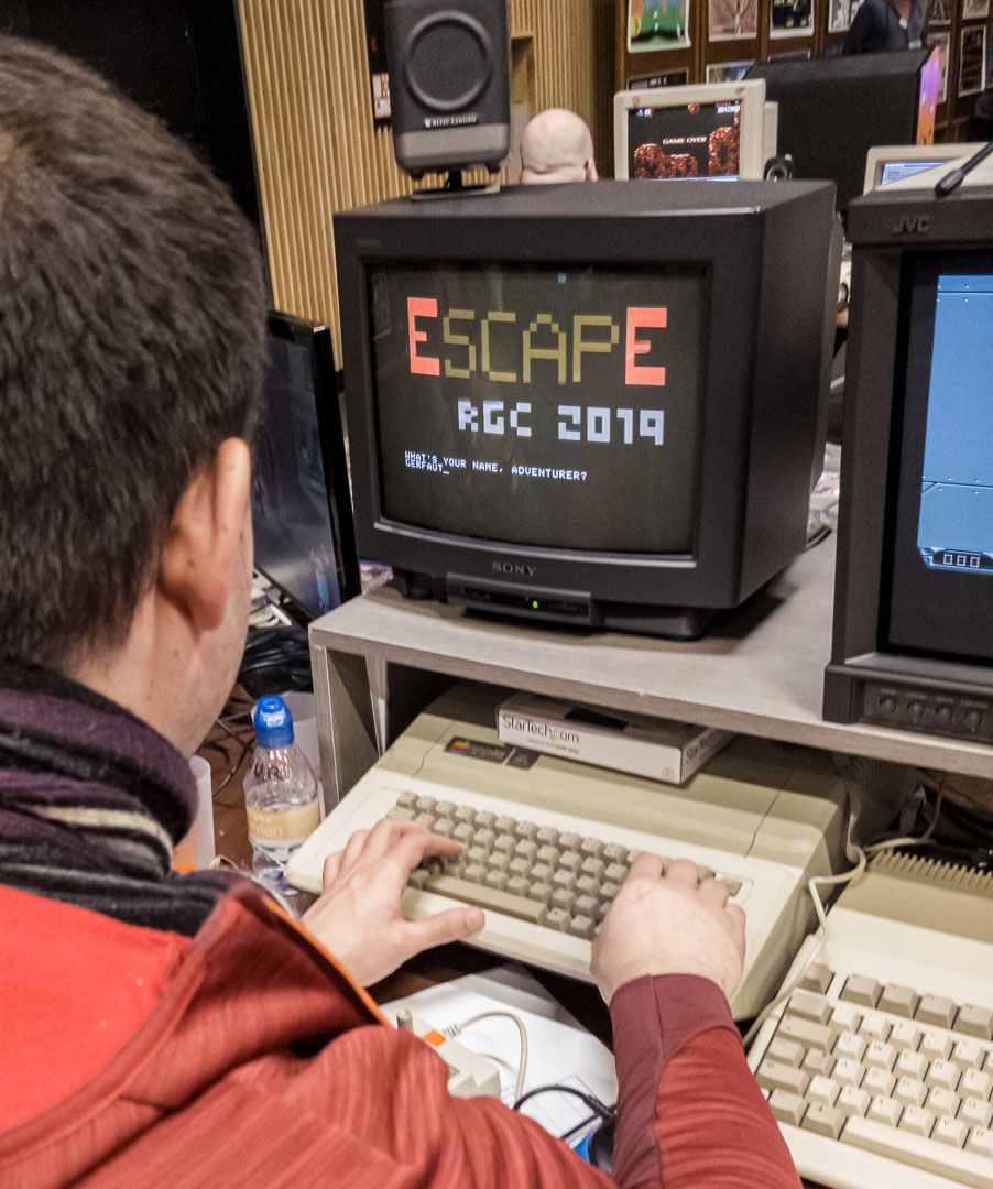 My Apple II running “Escape”, my rogue-like